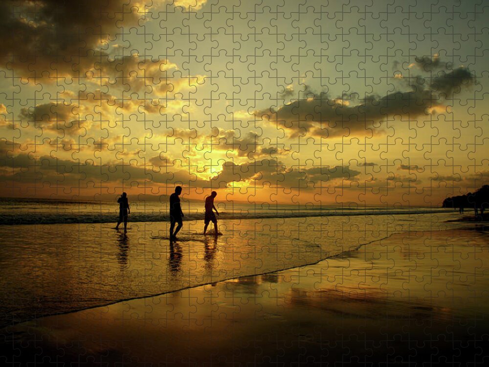 Scenics Jigsaw Puzzle featuring the photograph Sunset Swimming by Nigel Killeen