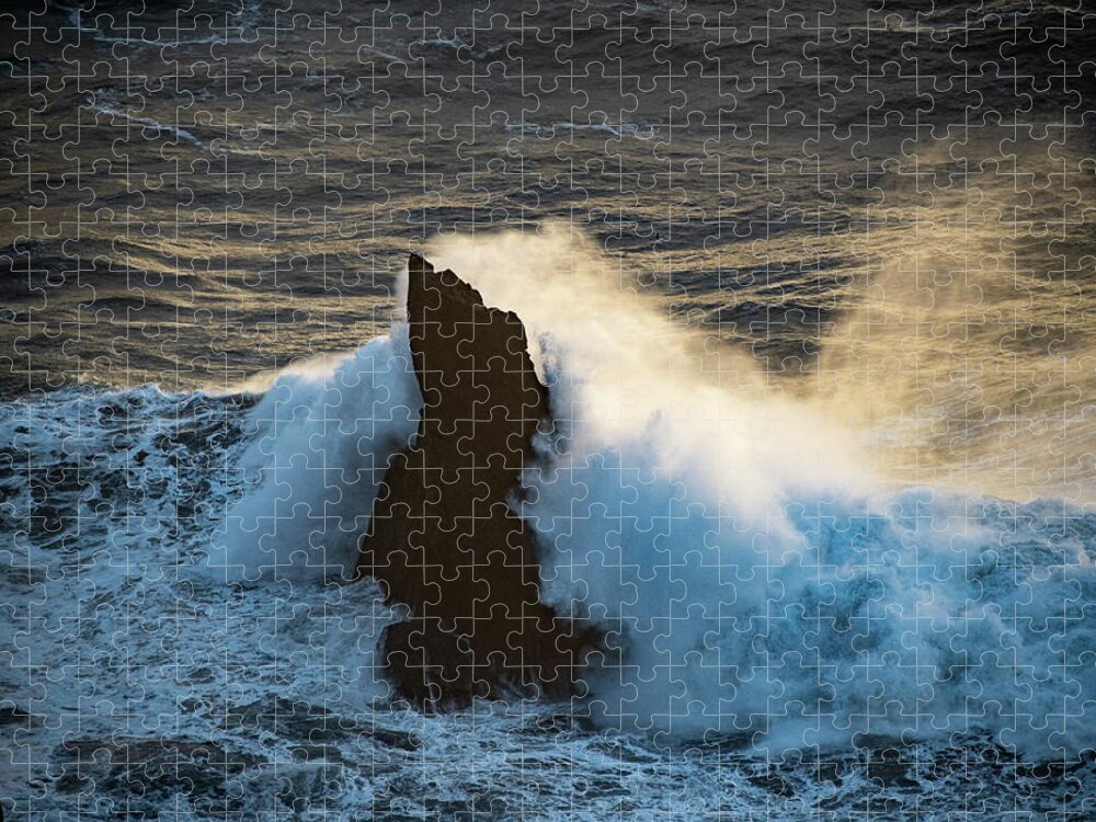 Iceland Jigsaw Puzzle featuring the photograph Surf at Sunset by Mark Hunter