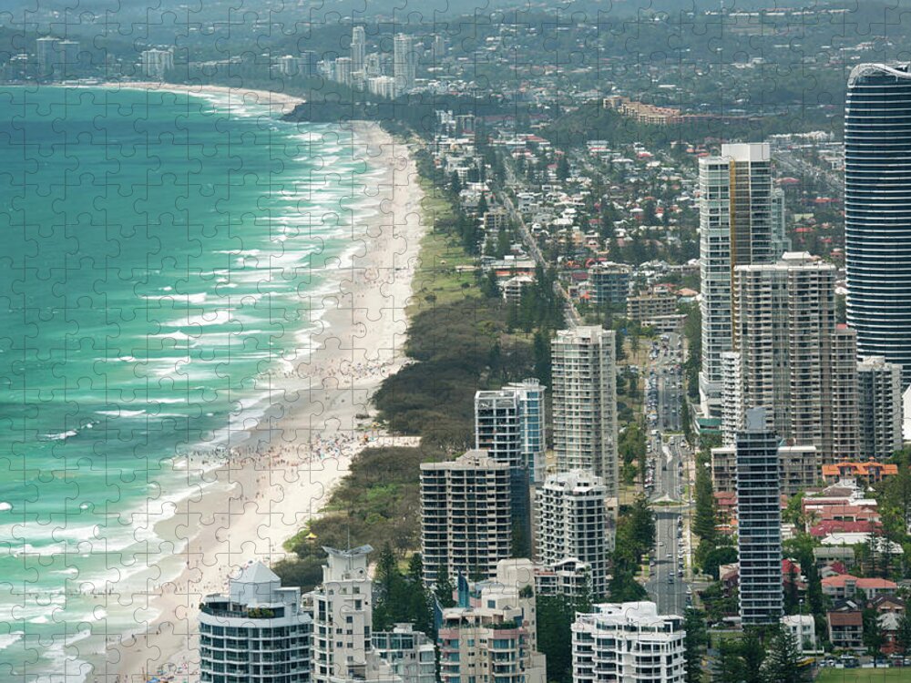 Water's Edge Jigsaw Puzzle featuring the photograph Surfers Paradise, Gold Coast, Australia by 4fr