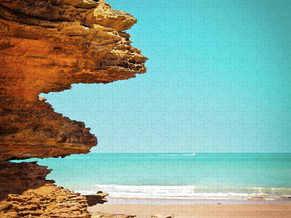 Scenics Jigsaw Puzzle featuring the photograph Surreal Rock Formation In Broome by Light Bulb Works