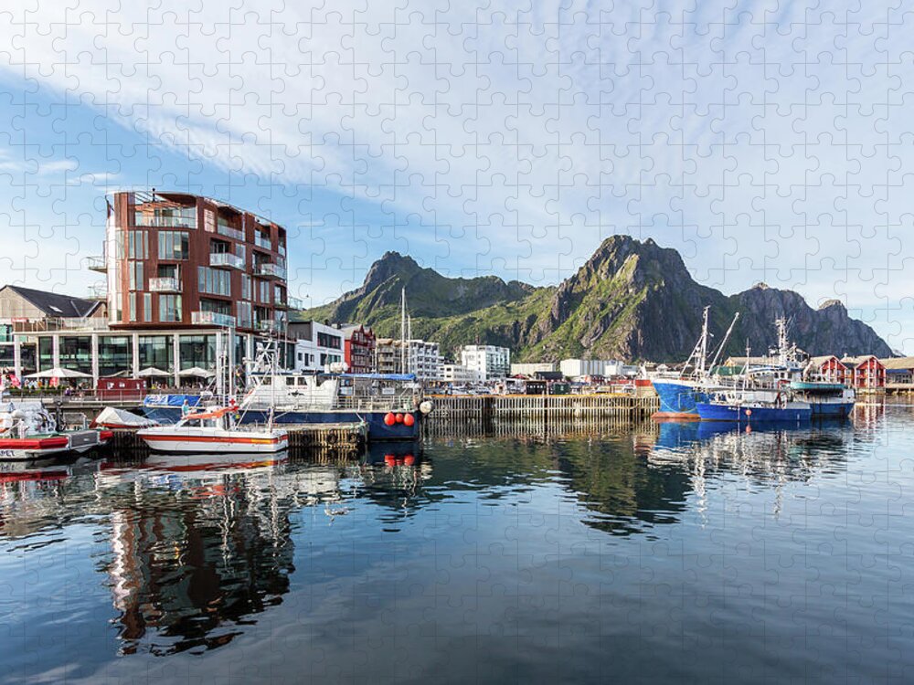 Archipelago Jigsaw Puzzle featuring the photograph Svolvær, The Capital Of Lofoten, Norway by Maria Swärd