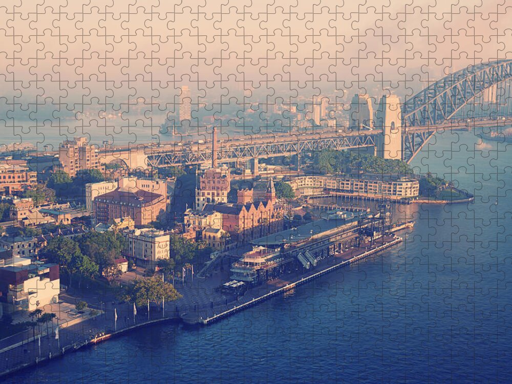 Seascape Jigsaw Puzzle featuring the photograph Sydney Harbour And Bridge by Stuart Ashley