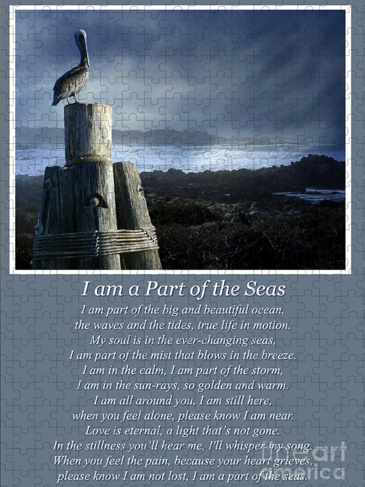 Sympathy Jigsaw Puzzle featuring the photograph Sympathy Grieving Burial At Sea Spiritual Poem by Stephanie Laird