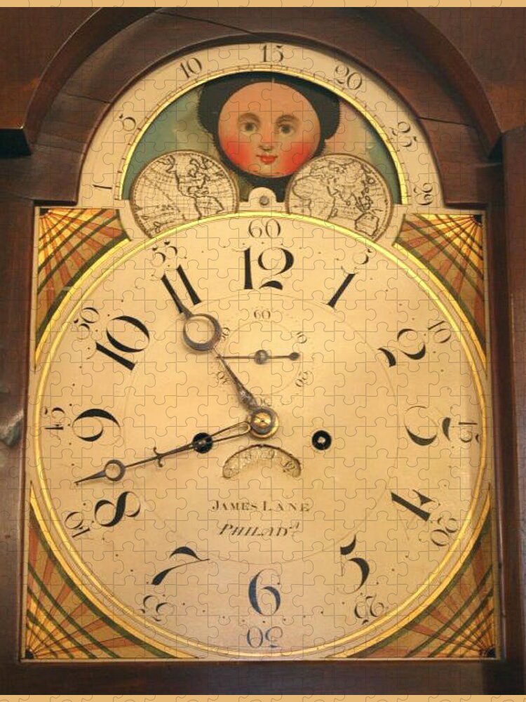 Lane Jigsaw Puzzle featuring the mixed media Tall case clock face, around 1816 by James Lane