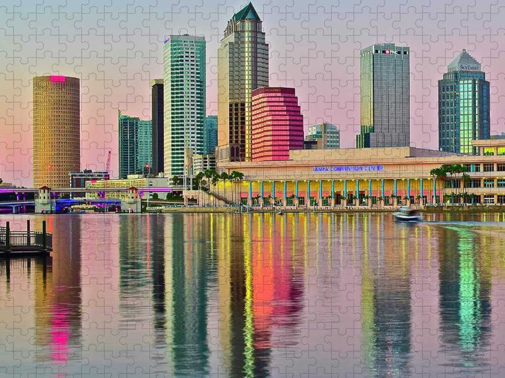Tampa Jigsaw Puzzle featuring the photograph Tampa in Vivid Color by Frozen in Time Fine Art Photography