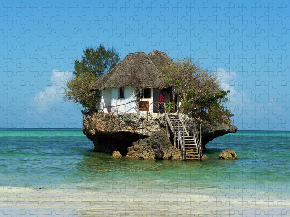 Scenics Jigsaw Puzzle featuring the photograph Tanzania, Zanzibar, Matemwe Beach, Rock by Tuul & Bruno Morandi