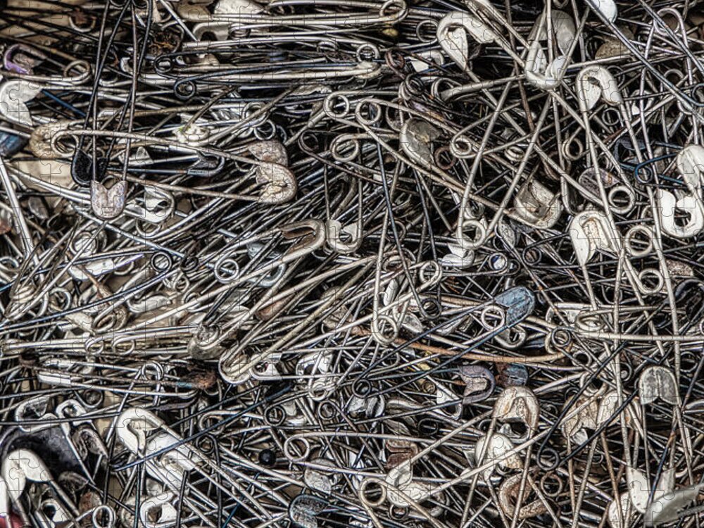 Safety Pins Jigsaw Puzzle featuring the photograph Texture 22 Safety Pins by Micah Offman