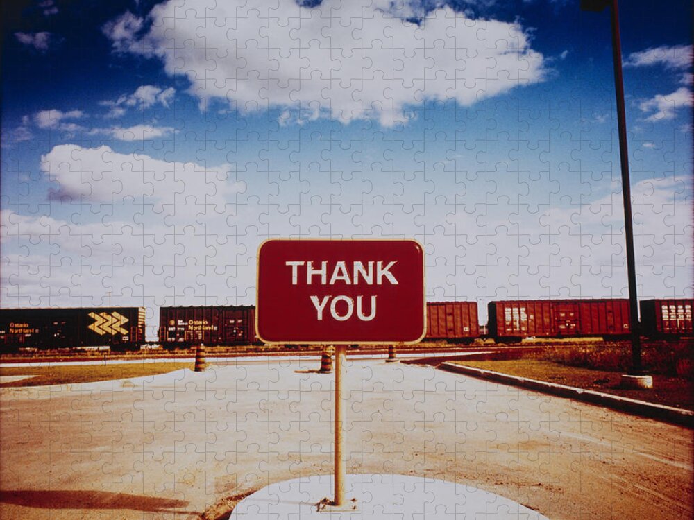 Thank You Jigsaw Puzzle featuring the photograph Thank You Sign by Silvia Otte