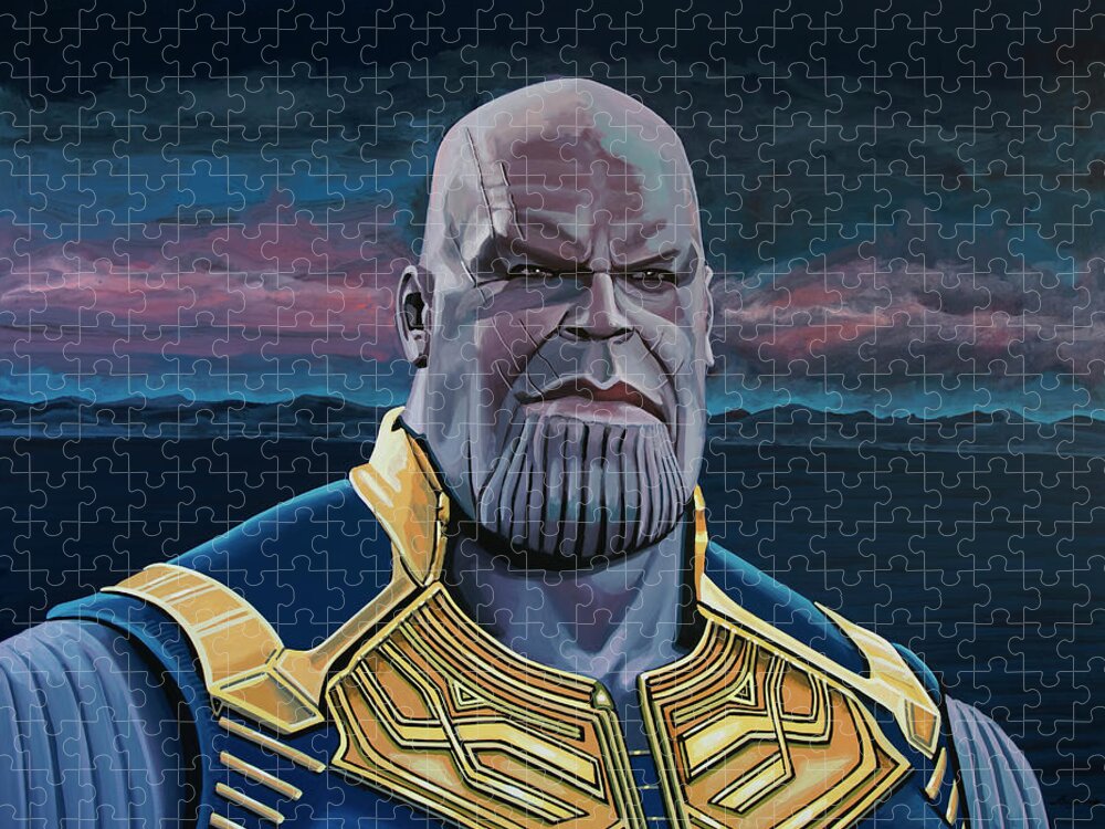 Thanos Jigsaw Puzzle featuring the painting Thanos Painting by Paul Meijering