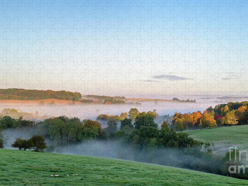 Cotswolds Jigsaw Puzzle featuring the photograph The Abbotswood Estate in Autumn by Tim Gainey