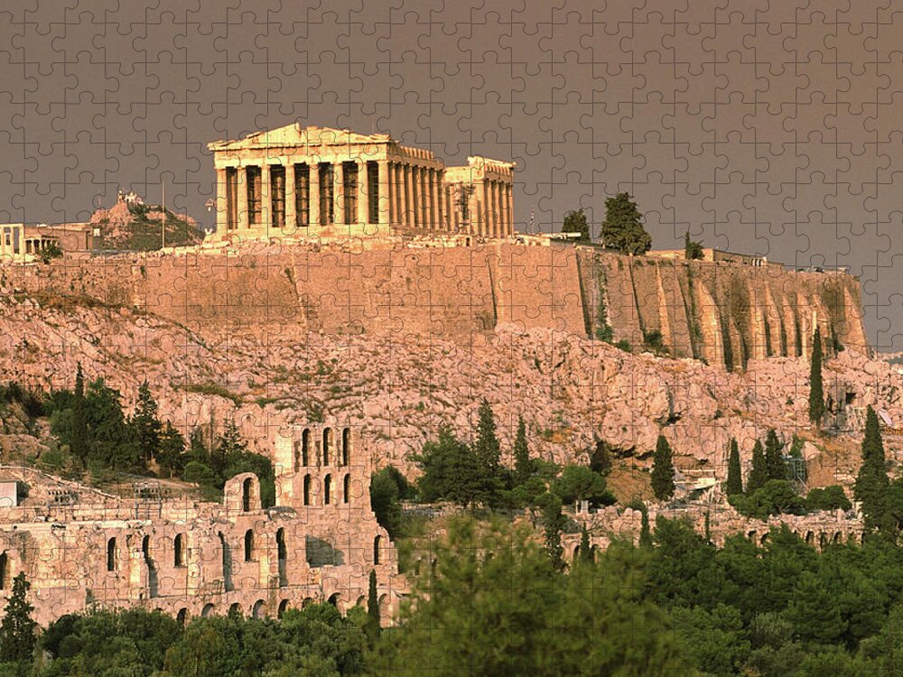Greek Culture Jigsaw Puzzle featuring the photograph The Acropolis And Parthenon From by Lonely Planet