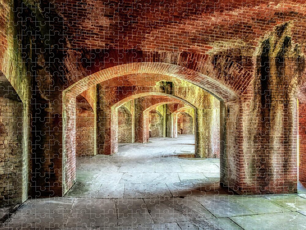 Fort Massachusetts Mississippi Jigsaw Puzzle featuring the photograph The Arches of Fort Massachusetts by Susan Rissi Tregoning