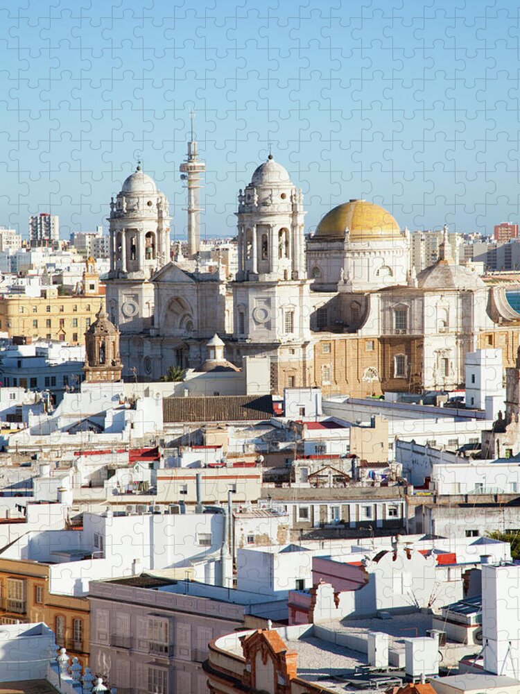 Built Structure Jigsaw Puzzle featuring the photograph The Cathedral Of Cadiz by Peter Zoeller / Design Pics