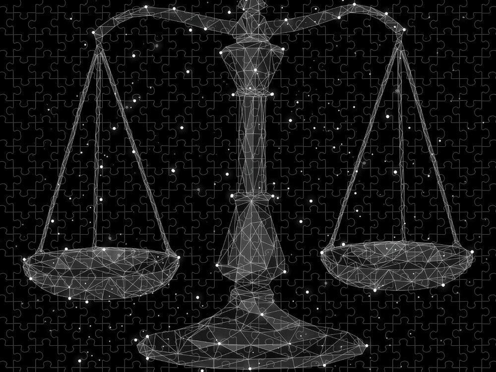 Majestic Jigsaw Puzzle featuring the digital art The Constellation Of Libra by Malte Mueller