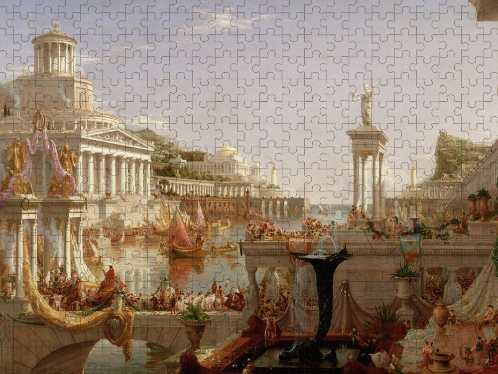 Thomas Cole Jigsaw Puzzle featuring the painting The Course of Empire Consummation by Thomas Cole