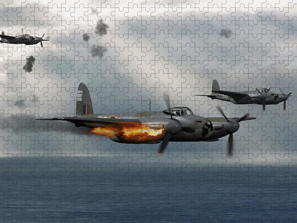 Wwii Jigsaw Puzzle featuring the digital art The Devil and the Deep - Cropped by Mark Donoghue