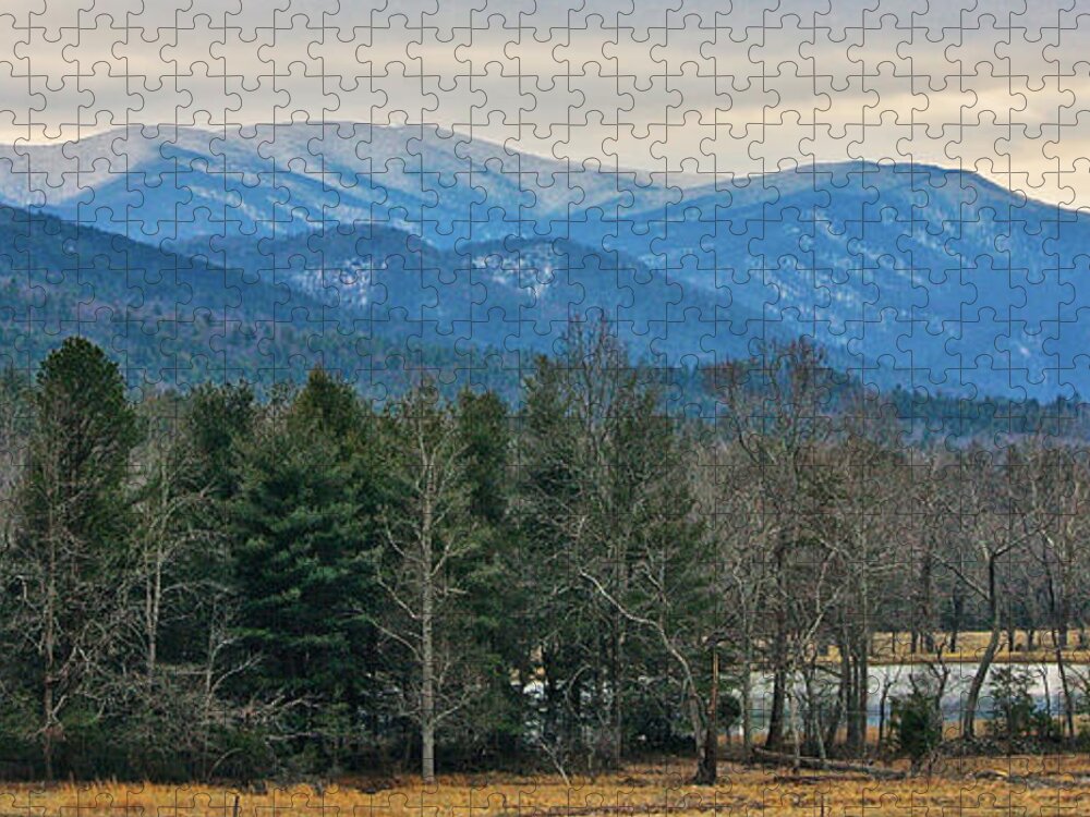 Art Prints Jigsaw Puzzle featuring the photograph The Great Smoky Mountains from Cades Cove by Nunweiler Photography