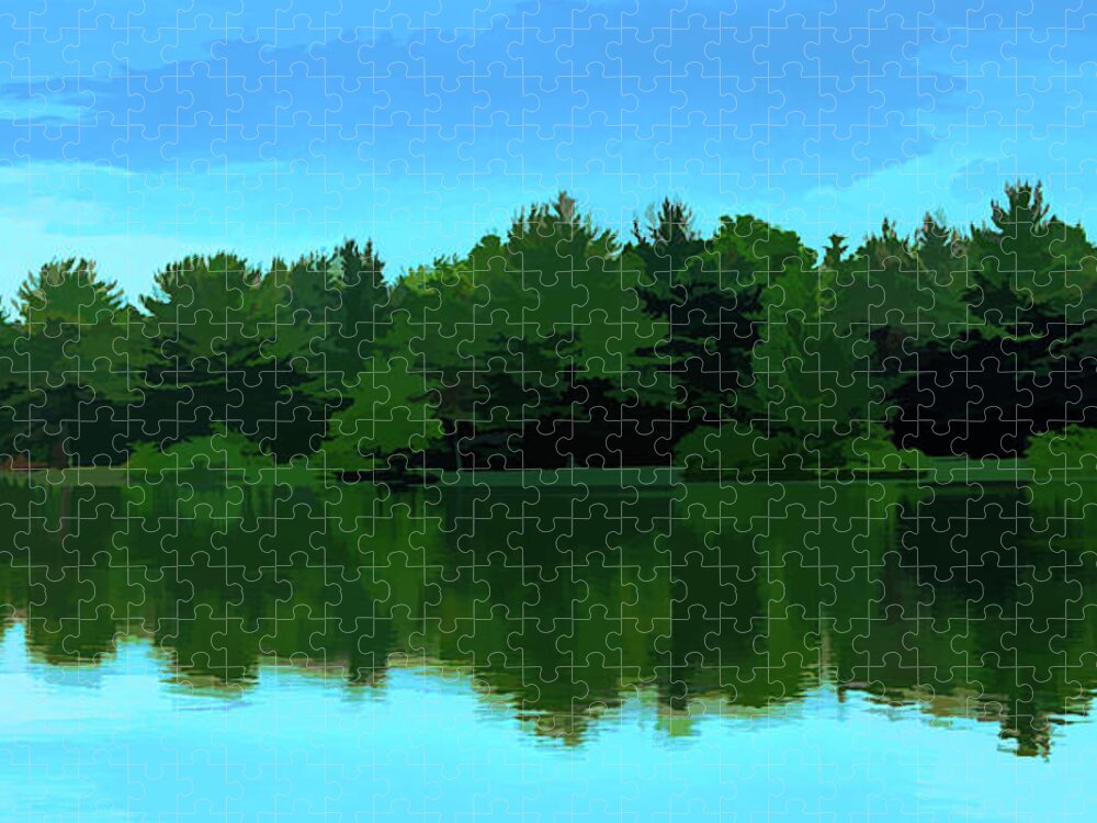 Lake Jigsaw Puzzle featuring the digital art The Lake by Jason Fink