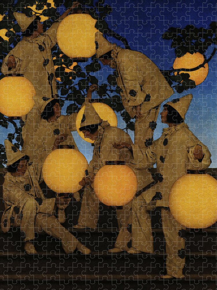 Maxfield Parrish Jigsaw Puzzle featuring the painting The Lantern Bearers, 1908 by Maxfield Parrish