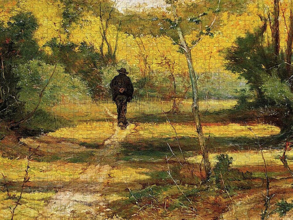 Giovanni Jigsaw Puzzle featuring the painting The Man in the Woods by Giovanni Fattori
