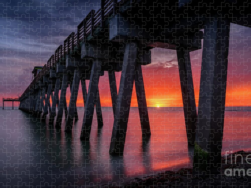 Brohard Park Jigsaw Puzzle featuring the photograph The Most Amazing Sunset at the Pier in Venice, Florida by Liesl Walsh