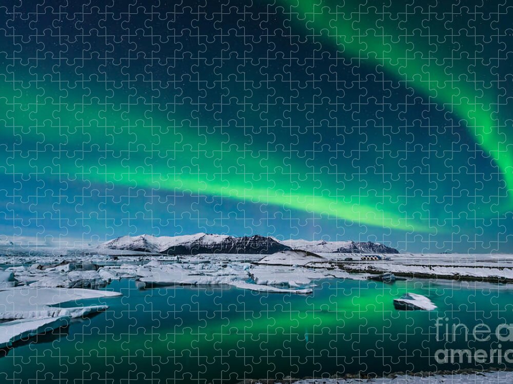 Tide Jigsaw Puzzle featuring the photograph The Northern Lights Dance by John A Davis