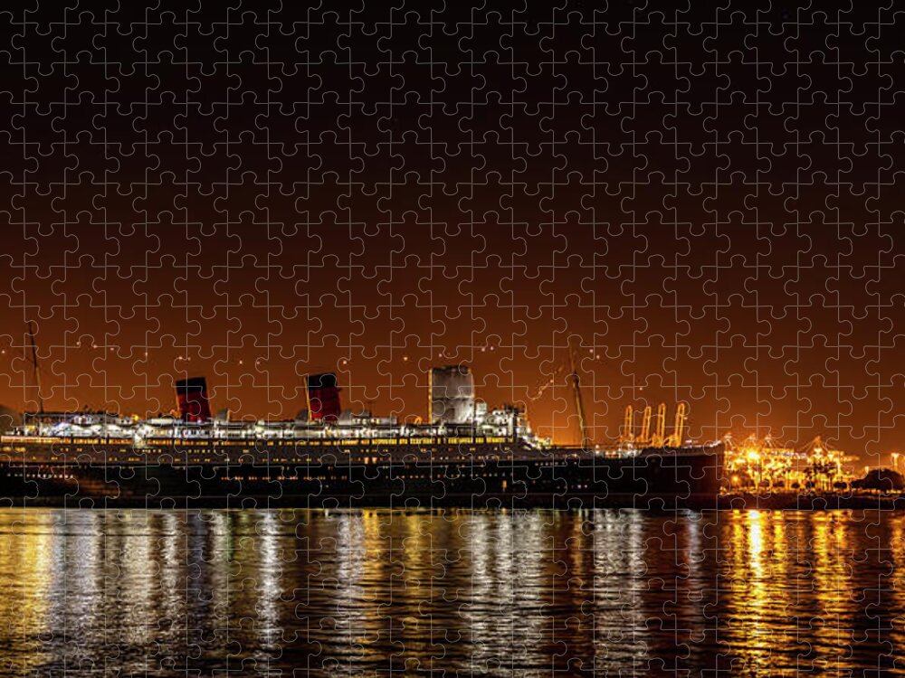 Queen Mary Jigsaw Puzzle featuring the photograph The RMS Queen Mary by Gene Parks
