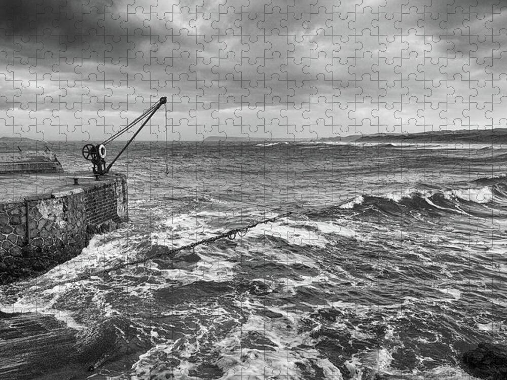 Salmon Jigsaw Puzzle featuring the photograph The Salmon Fisheries, Portrush by Nigel R Bell