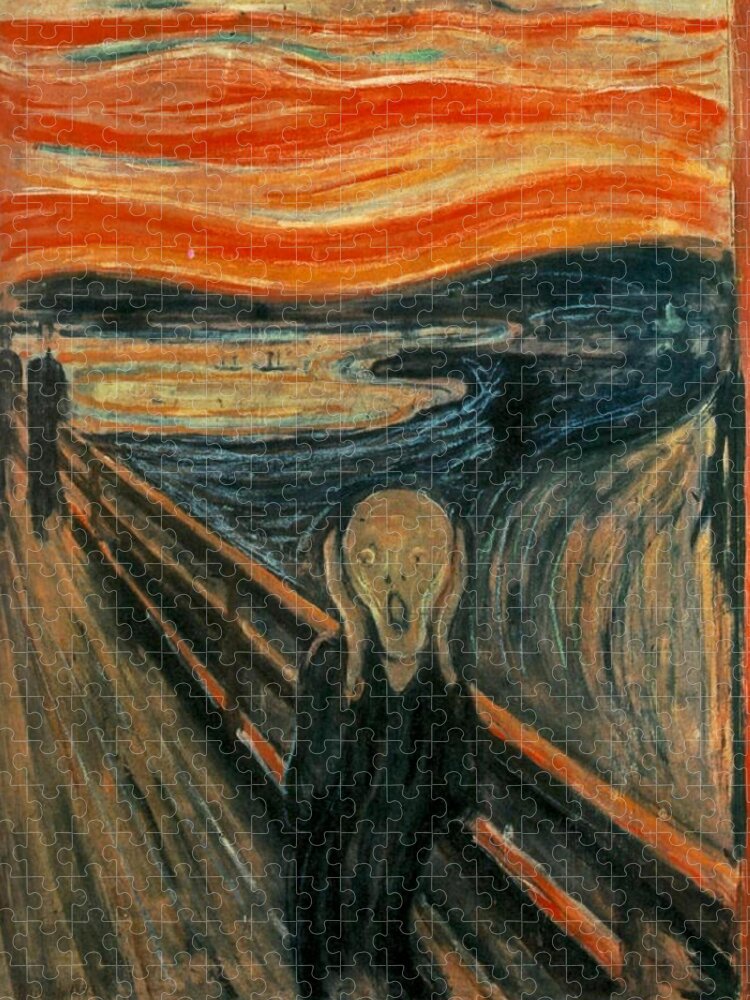 Scream Jigsaw Puzzle featuring the painting The Scream by Edward Munch