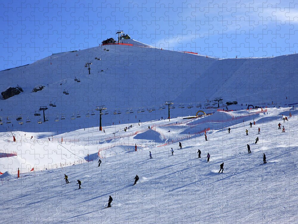 Skiing Jigsaw Puzzle featuring the photograph The Ski Area Near Canazei by Maremagnum