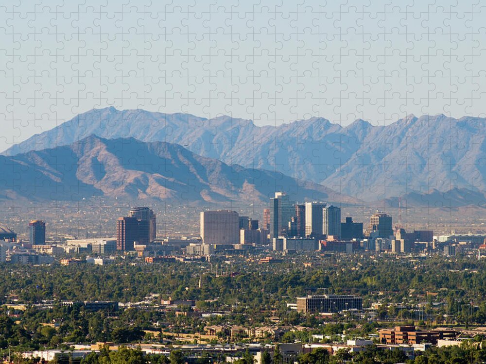 Scenics Jigsaw Puzzle featuring the photograph The Skyline Of Downtown Phoenix, Arizona by Davel5957