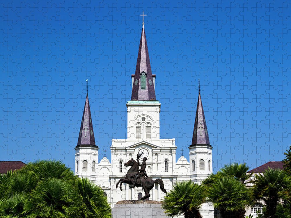 Treetop Jigsaw Puzzle featuring the photograph The St. Louis Cathedral by Photostock-israel