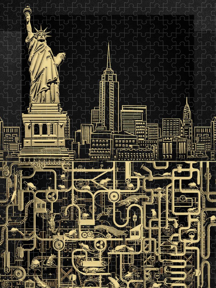 'the Underworlds' Collection By Serge Averbukh Jigsaw Puzzle featuring the digital art The Underworlds - Underground New York by Serge Averbukh
