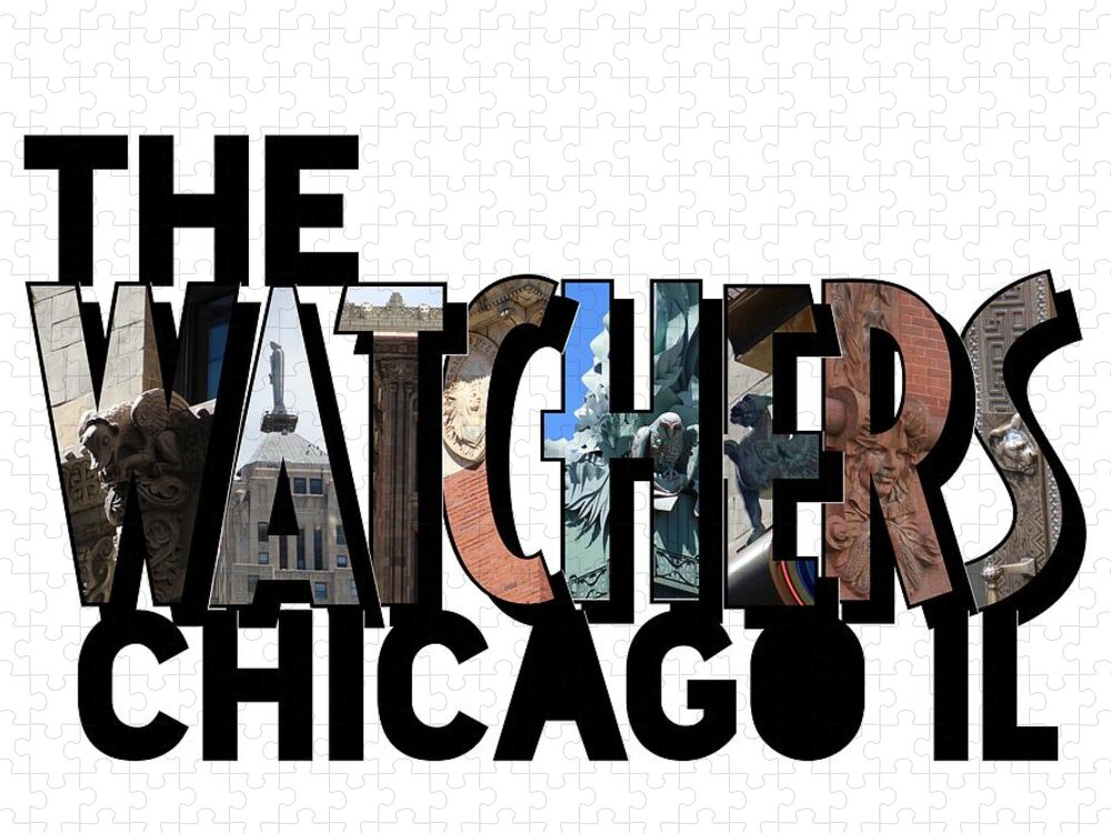 Big Letter Jigsaw Puzzle featuring the photograph The Watchers of Chicago Illinois Big Letter by Colleen Cornelius