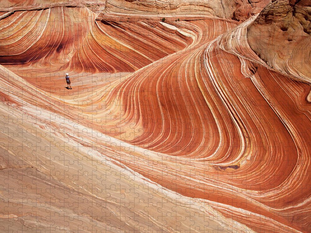 People Jigsaw Puzzle featuring the photograph The Wave, Coyote Buttes, Arizona by Simon J Byrne