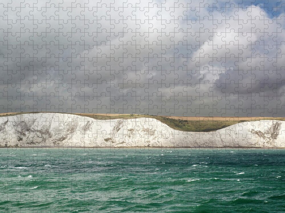 Scenics Jigsaw Puzzle featuring the photograph The White Cliffs Of Dover In Kent by Stockcam