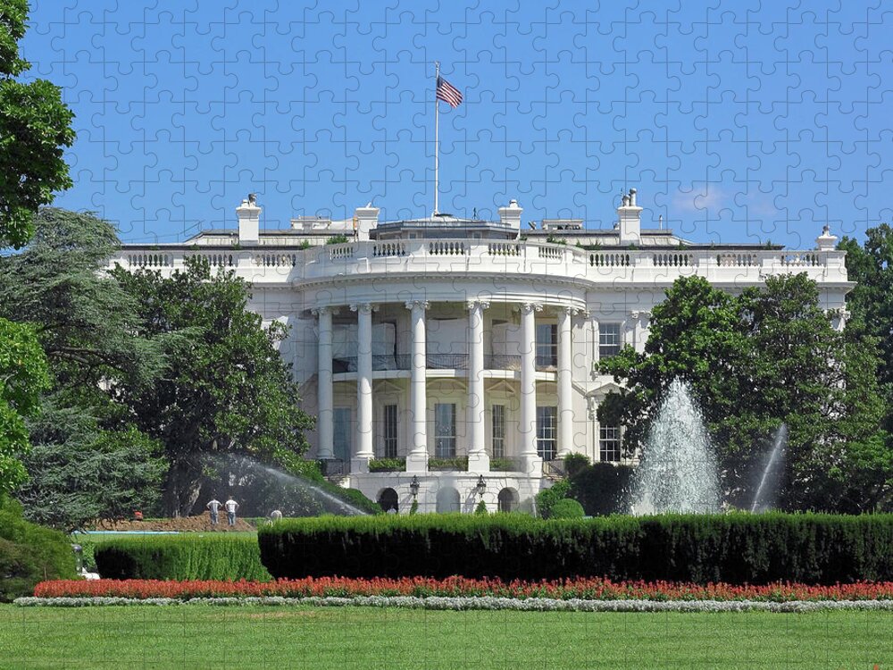 Scenic Jigsaw Puzzle featuring the photograph The White House in Summer DS050 by Gerry Gantt