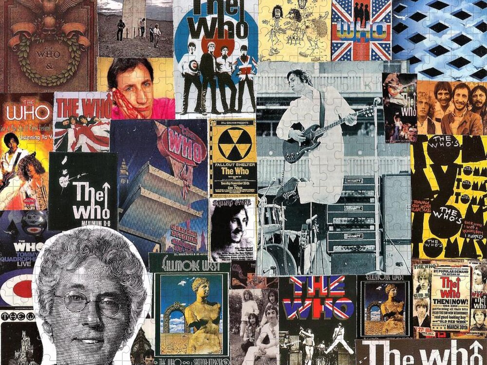 Collage Jigsaw Puzzle featuring the digital art The Who Collage 1 by Doug Siegel