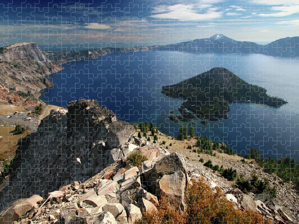 Crater Lake Jigsaw Puzzle featuring the photograph The Witches Hat by Photo ©tan Yilmaz