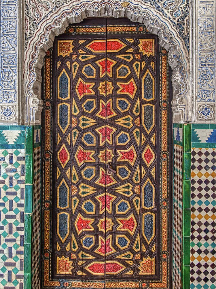 Door Jigsaw Puzzle featuring the photograph Tiled Door of Sevilla by David Letts