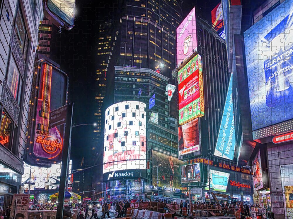 New York City Jigsaw Puzzle featuring the photograph Times Square by Mark Andrew Thomas