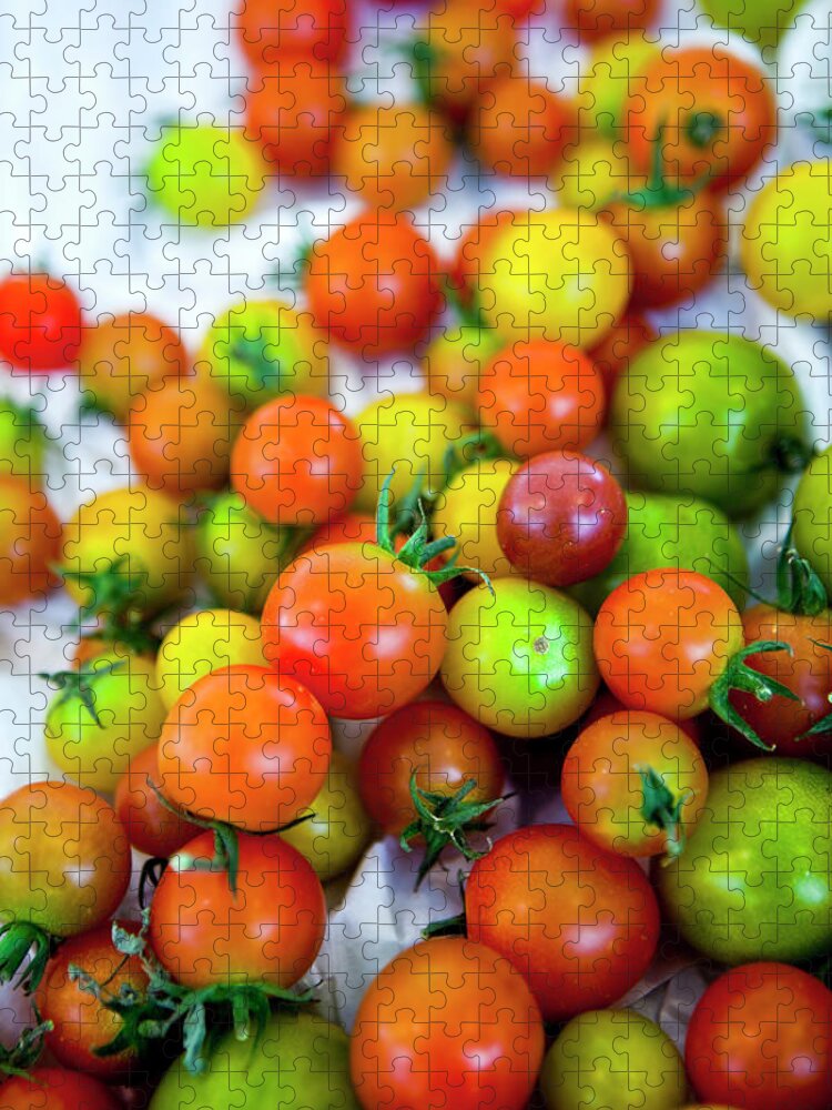 Large Group Of Objects Jigsaw Puzzle featuring the photograph Tomatoes by Pam Mclean