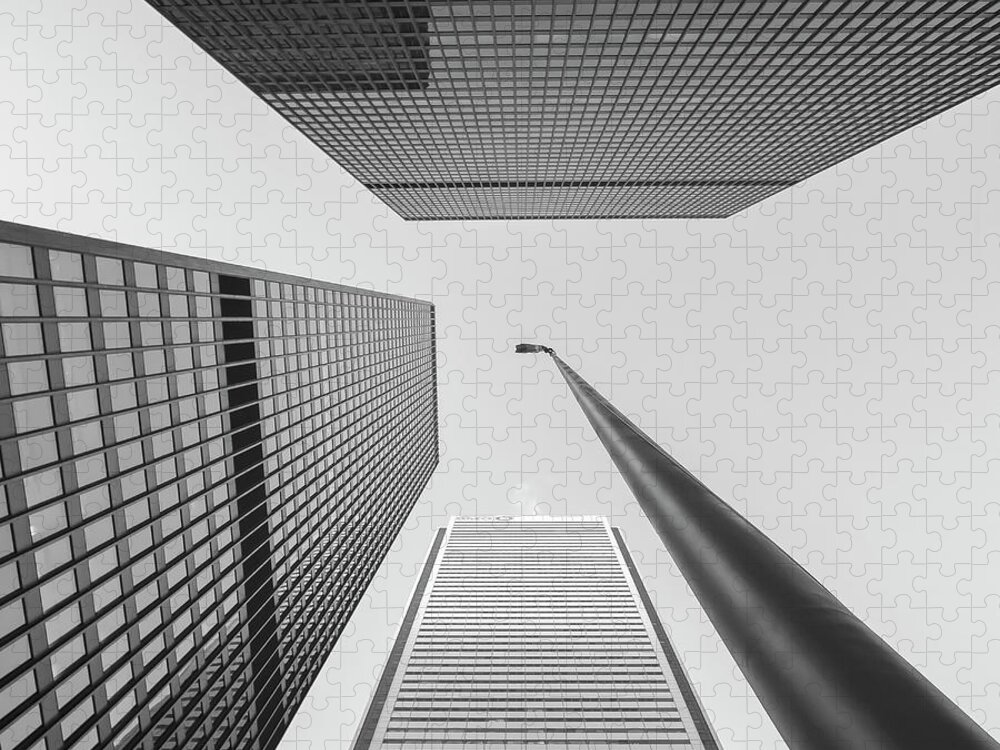 Abstract Jigsaw Puzzle featuring the photograph Toronto - Dominion Centre Flagpole by Rick Shea