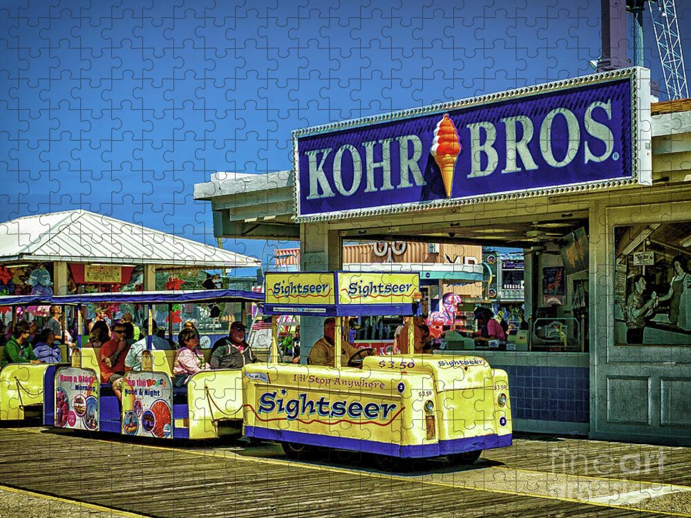 Boardwalk New Jersey Jigsaw Puzzle featuring the photograph Boardwalk Tram Car by Nick Zelinsky Jr