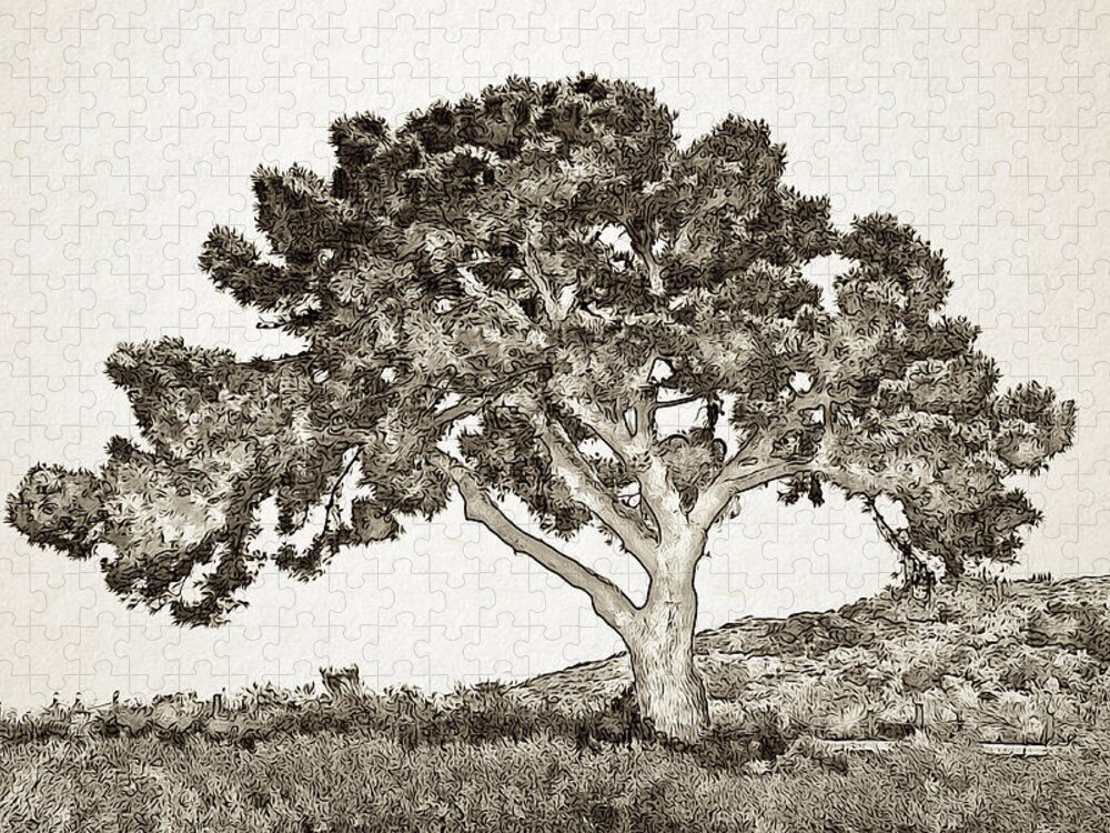 Tree Jigsaw Puzzle featuring the digital art Tree of Life Sketch by Alison Frank