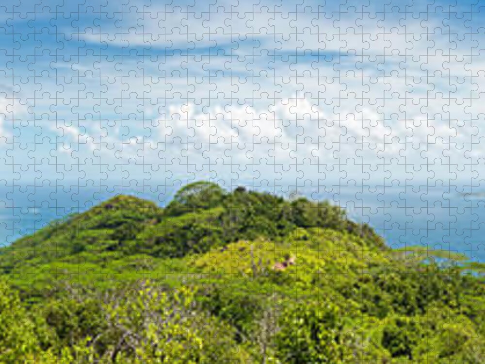 Tropical Rainforest Jigsaw Puzzle featuring the photograph Tropical Island Super Panorama Lush by Fotovoyager
