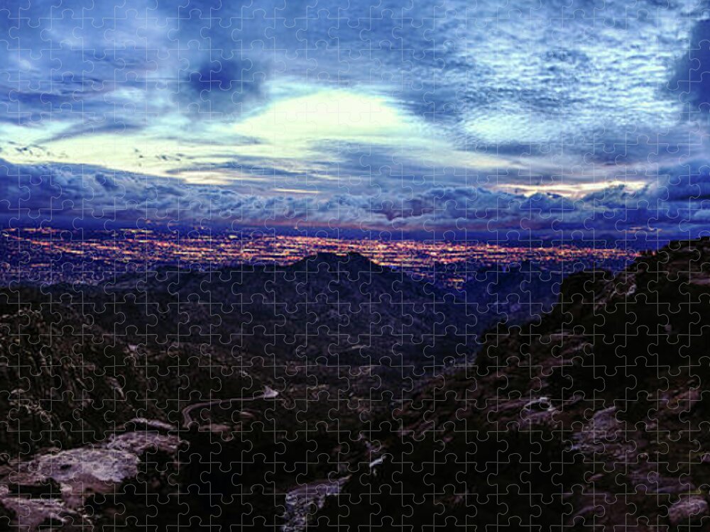 Tucson Jigsaw Puzzle featuring the photograph Tucson Twilight Panorama by Chance Kafka