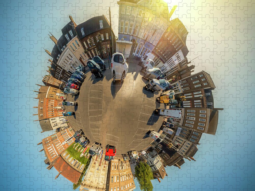 Norfolk Jigsaw Puzzle featuring the photograph Tuesday Market Place mini planet by Simon Bratt