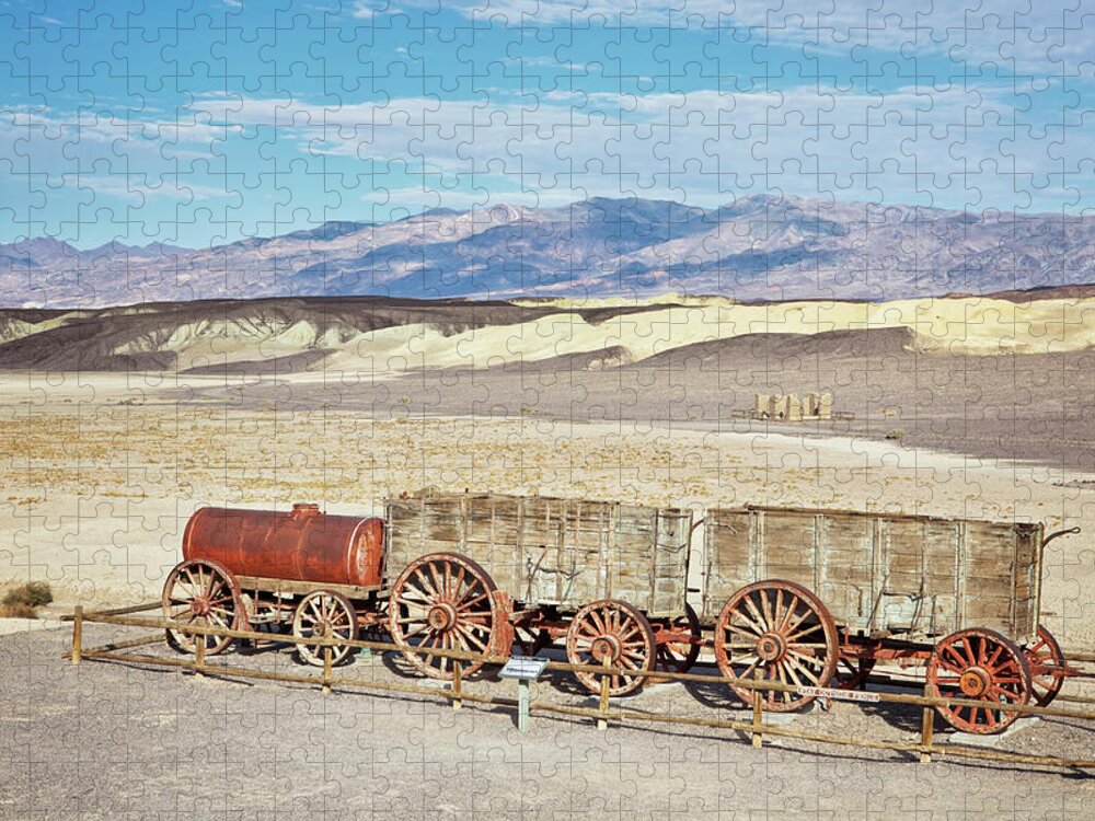 Horse Cart Jigsaw Puzzle featuring the photograph Twenty Mule Wagon In Death Valley by Bryan Mullennix