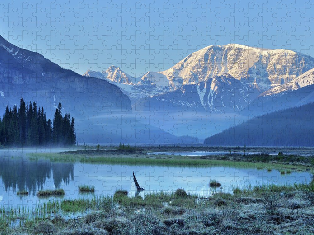 Scenics Jigsaw Puzzle featuring the photograph Twilight Mountain Landscape With by Rezus